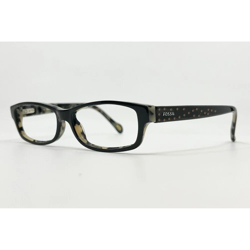 Fossil Eyeglasses Womens Black Tortoise Caylee FJ8 Rectangular Frames 135
